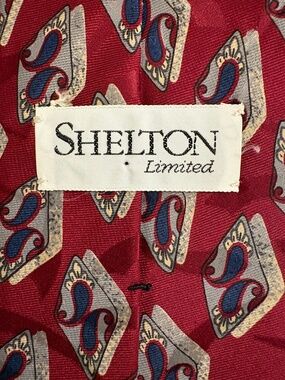 Vintage Shelton Limited Silk Necktie - Retro Geometric Diamond Abstract